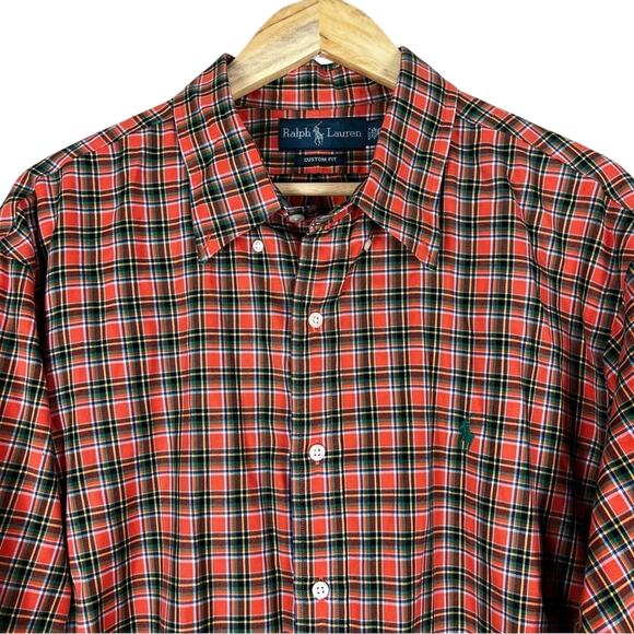 Ralph Lauren Button Down Shirt Mens XXL Red Plaid 100% Cotton Preppy Classiccore - Picture 2 of 5